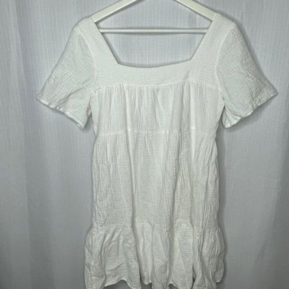 Rails White Waffle Knit‎ Valentina Tiered Mini Dress